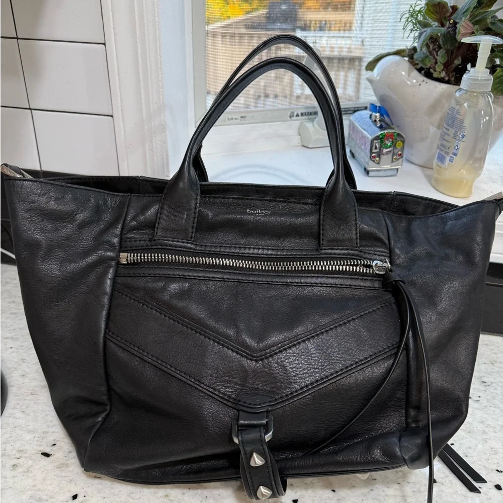 Botkier Black Leather Tote Bag - Picture 6 of 7
